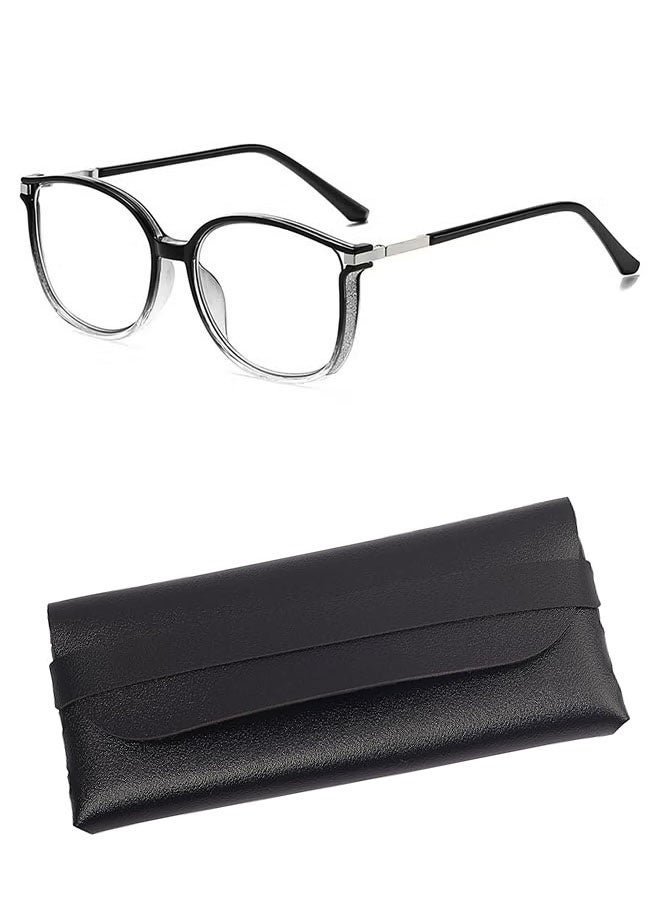 2-Piece Set Blue Light Blocking Glasses,  Cat Eye Glasses Frame For Women With Non-prescription Lens（Glasses + Glasses Case） - Image 1