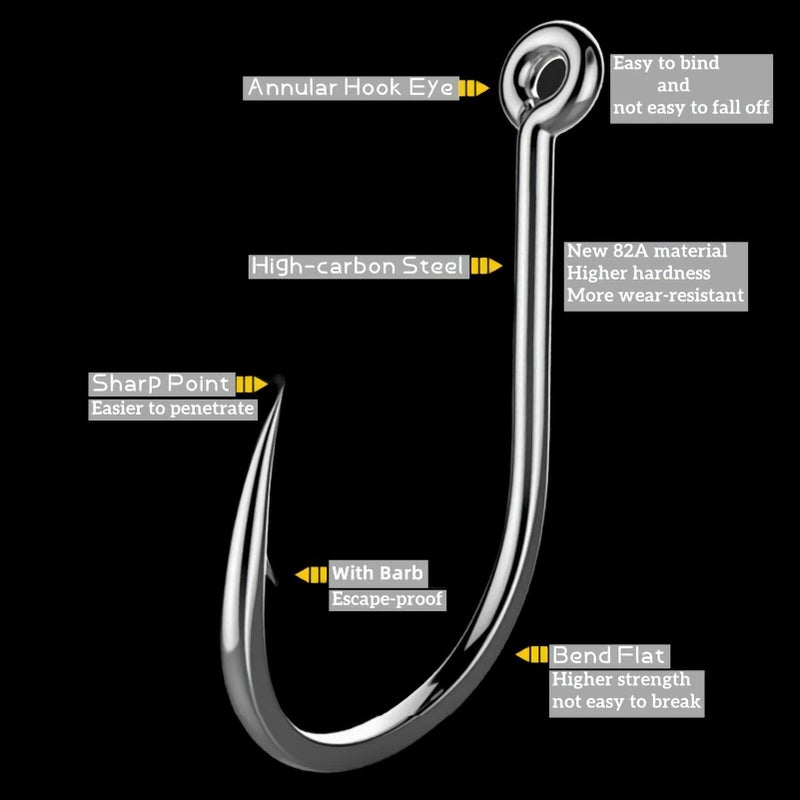Anmuka Freshwater Saltwater Fish Hooks Bulk Fishing Hooks Set Worm Catfish Hooks Fish Gear Equipment Supplies(400 PCS) - Image 5