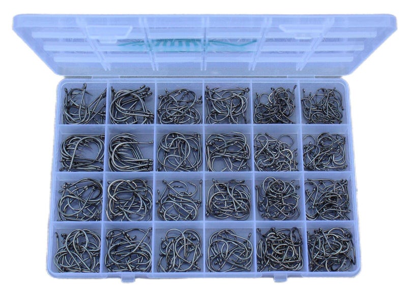 Anmuka Freshwater Saltwater Fish Hooks Bulk Fishing Hooks Set Worm Catfish Hooks Fish Gear Equipment Supplies(400 PCS) - Image 1