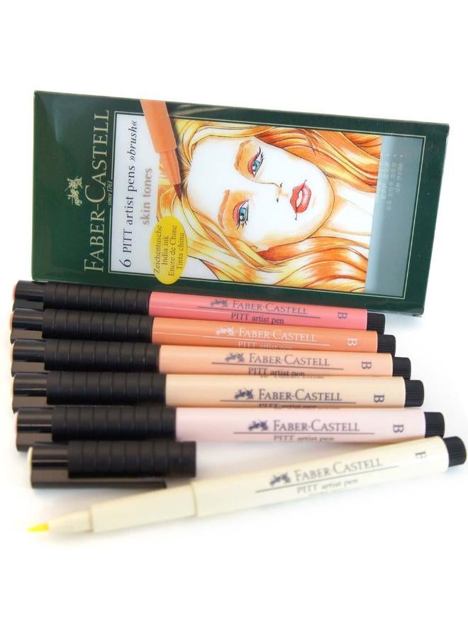 FABER-CASTELL Set Of 6 Pitt Artist Pen Brush Set  - Image 1