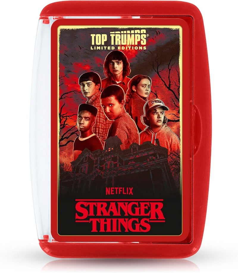 توب ترامبس لعبة الكارتات الرائعة من سلسلة Stranger Things لـ 2 لاعبين فما فوق، عمر 15 عامًا - ألعاب عائلية للأطفال والكبار - ألعاب تعليمية - ألعاب حرب للأطفال - ألعاب كارتات للعائلات - لعبة الحروب بالكارتات - مناسبة للأطفال فوق سن 15 عامًا - Image 1