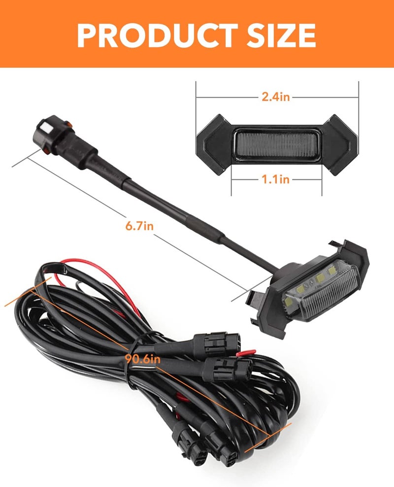 OXILAM LED Grille Lights 4 PCS with Harness & Fuse Adaptor for Toyota Tacoma TRD PRO 2016-2023 - Image 4