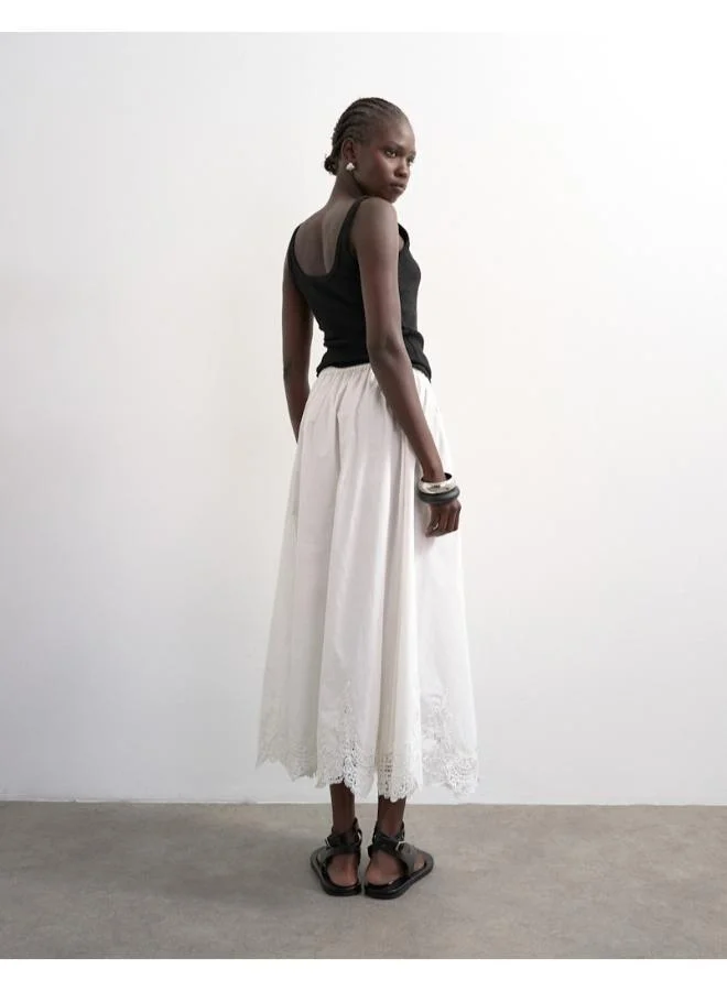 TOPSHOP Casual Lace Ankle Skirt