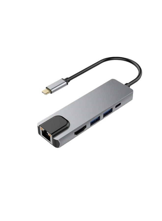 نيوترل محطة إرساء 5 في 1 من نوع C إلى HDMI + RJ45 + USB 3.0 + شحن سريع PD جيجابت لابتوب ماك بوك - Image 5