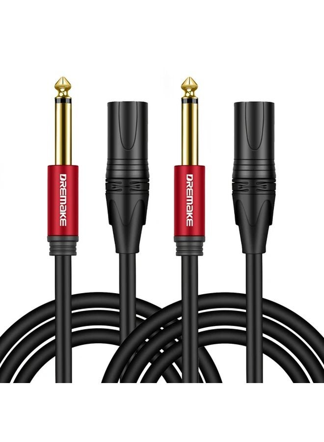 2 Pack 3ft 1 4 Inch TS Male to XLR Male Unbalanced Audio Cable for Microphones DJ Stage - Image 1