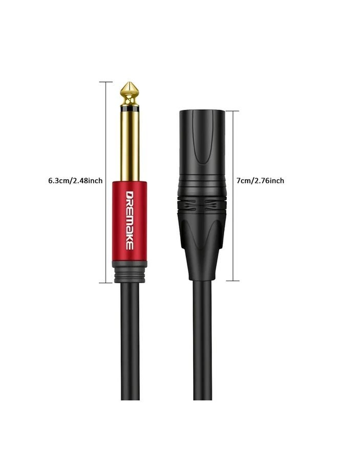 2 Pack 3ft 1 4 Inch TS Male to XLR Male Unbalanced Audio Cable for Microphones DJ Stage - Image 3