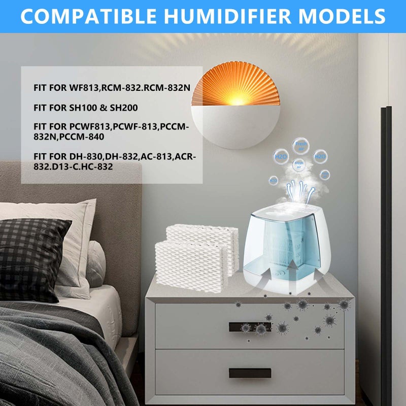 GZJoSum 4 Pack Wf813 Eqwf813 Humidifier Filters Compatible with Equate Eqwf813 Eq-2119-Ul, Relion RCM-832 RCM-832N, ProCare PCCM-832N Cool Mist Humidifier Replacement Filter - Image 5