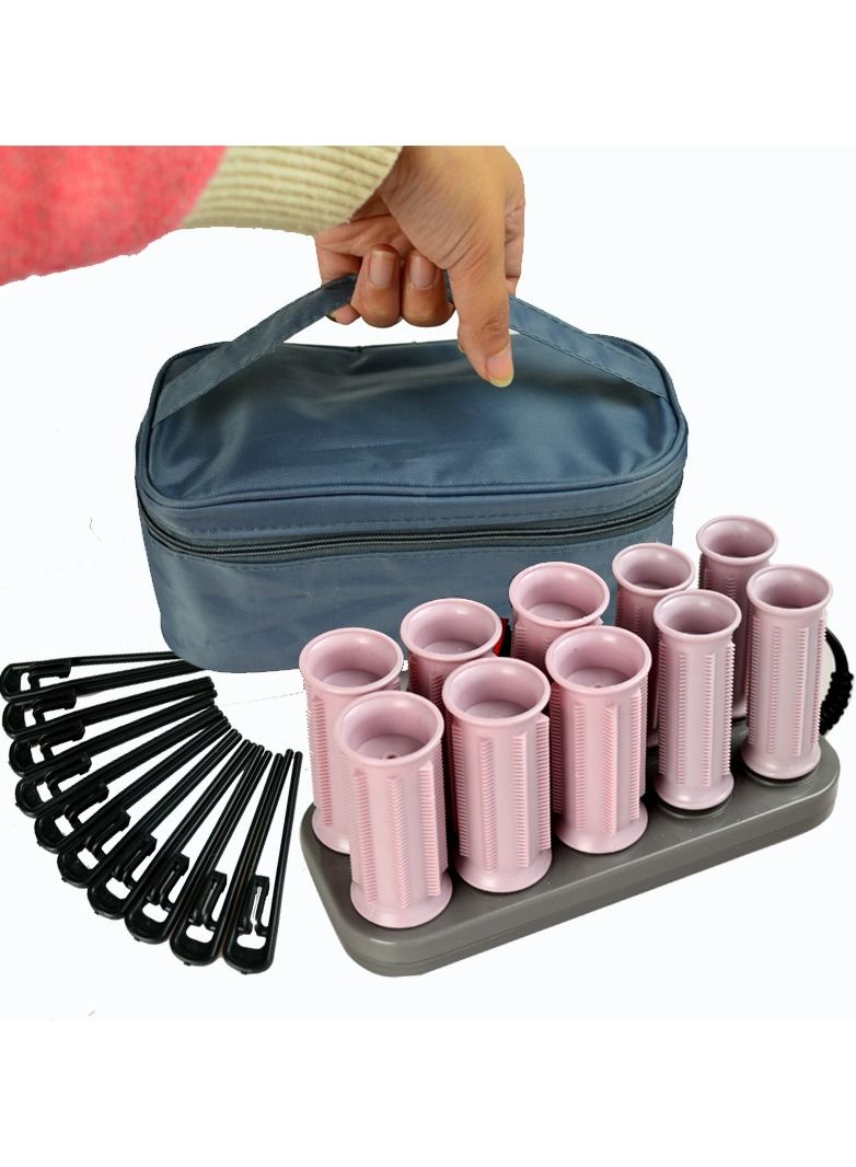 10-Piece Curling Iron Electric Roll Hair Tube Multicolour - Image 2