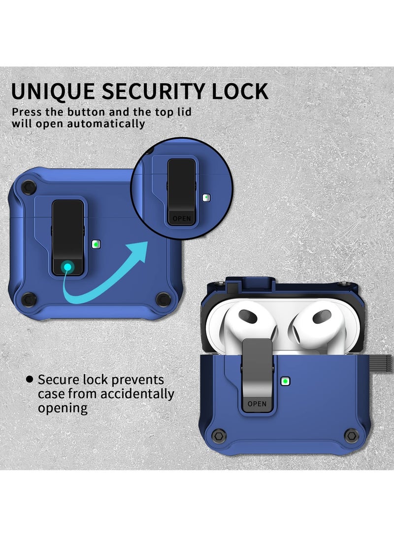 Airpods 4 Case Cover for Women Men with Cleaner Kit, Automatic Security Locking Case for Airpods 4th Generation 2024 Front LED Visible Blue - Image 5