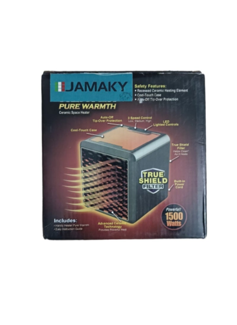 JAMAKY Ceramic Small Space Heater 1500W With Italian technology , Pure Warmth personal Space Heater built-in LED night light with 7 colors changes, Use It Anywhere bedroom, playroom, living room, basement, garage, office, or any small room , easy, practical and comfortable  - Image 4