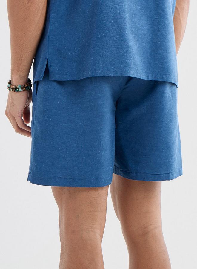 سبلاش فيڤ شورت سادة بخصر مرن ورباط وجيوب - Image 3