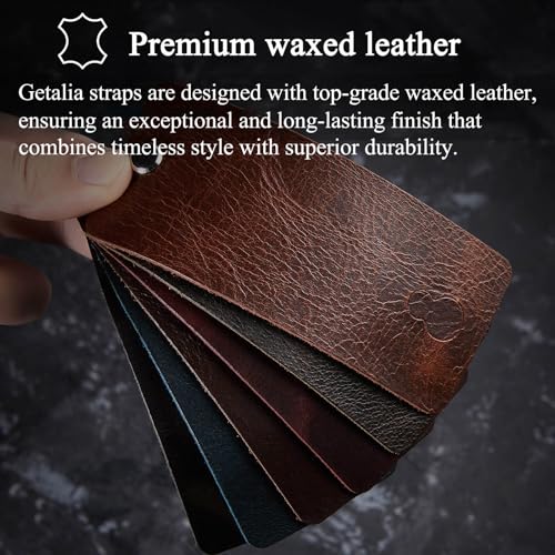 Getalia leather Watch Band Foldover Clasp Retro Oil wax Genuine Leather,18mm 19mm 20mm 21mm 22mm Quick Release Replacement Watch Straps for Men and Women (Coffee Band Width-19mm) - Image 2