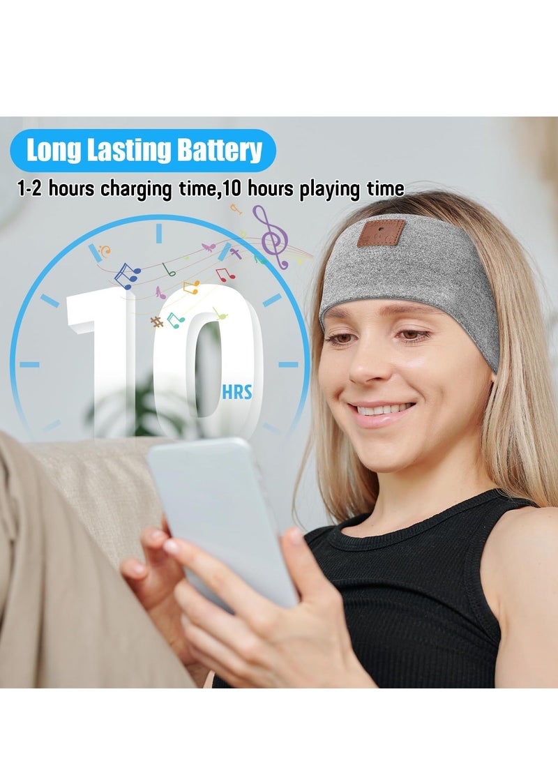Y&D 2PCS Sleep Headphones Bluetooth Headband, Headband with Ultra-Thin Speakers Perfect for Side Sleepers, Running, Insomniac, Nap, Travel, Meditation (Black & Grey)  - Image 5