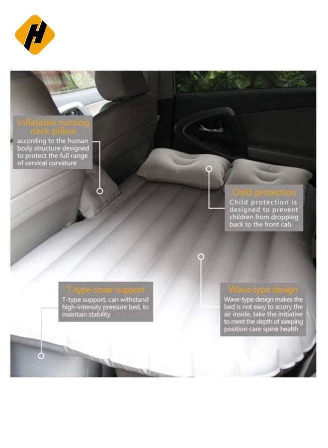 HuHa Car Travel Bed 138 * 85 45Cm Suv Air Mattresses Inflatable For Camping Children Rear Double Adjustable Sleeping Pad Airbed Seat Cover Cushion Flocking Cloth - Image 3