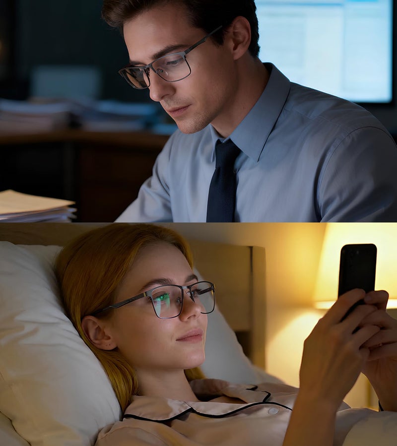 YIMI Mens Blue Light Glasses Men Computer Gaming BlueLight Blocking Glasses Metal Anti Eyestrain Clear Lens Eye Protection (Everyday Protection) - Image 2