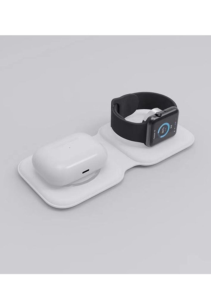 2-In-1 MagSafe Charger Foldable Magnetic Dock white