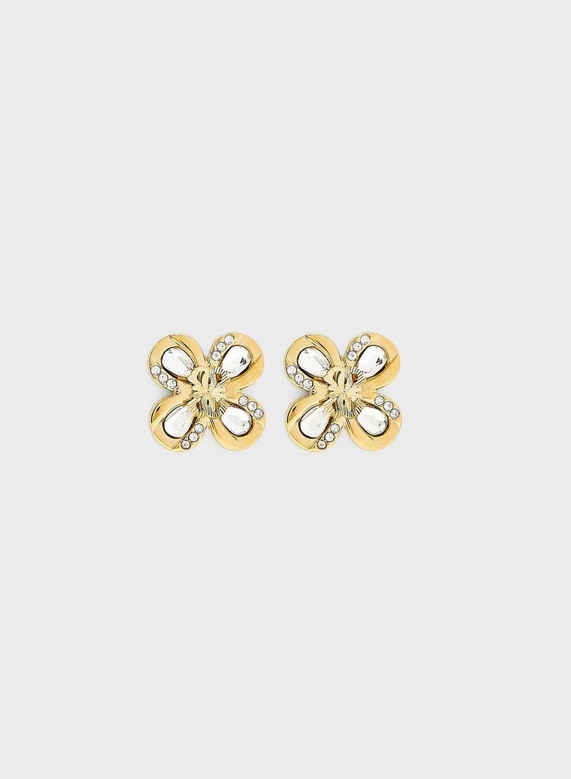 GUESS 4G Flower Stud Earrings