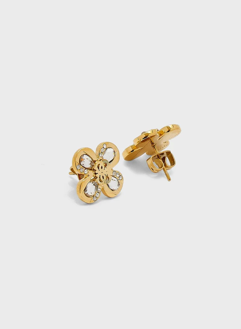 GUESS 4G Flower Stud Earrings