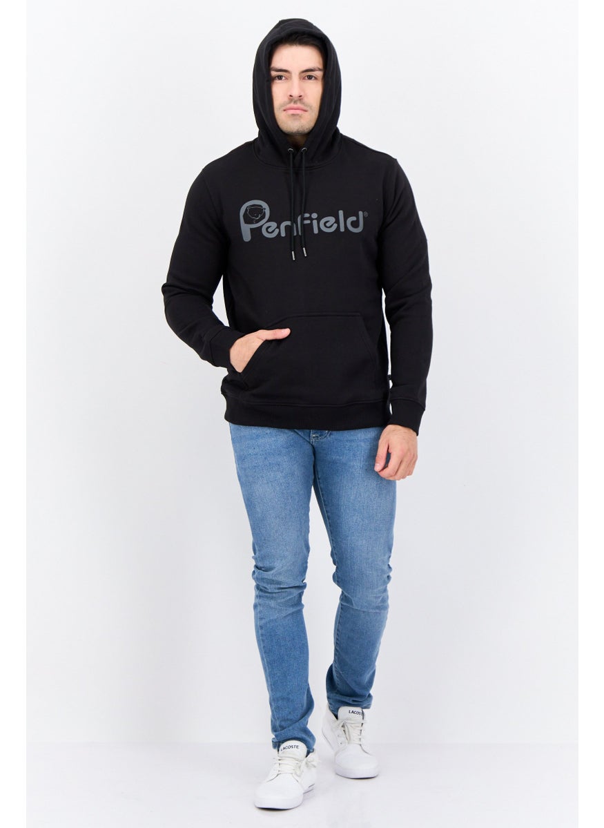 Penfield Men Brand Logo Long Sleeves Hooded Sweatshirt, Black  - Image 4
