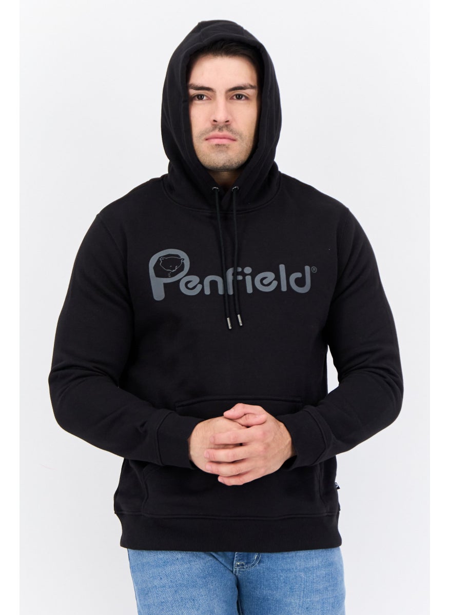 Penfield Men Brand Logo Long Sleeves Hooded Sweatshirt, Black  - Image 1