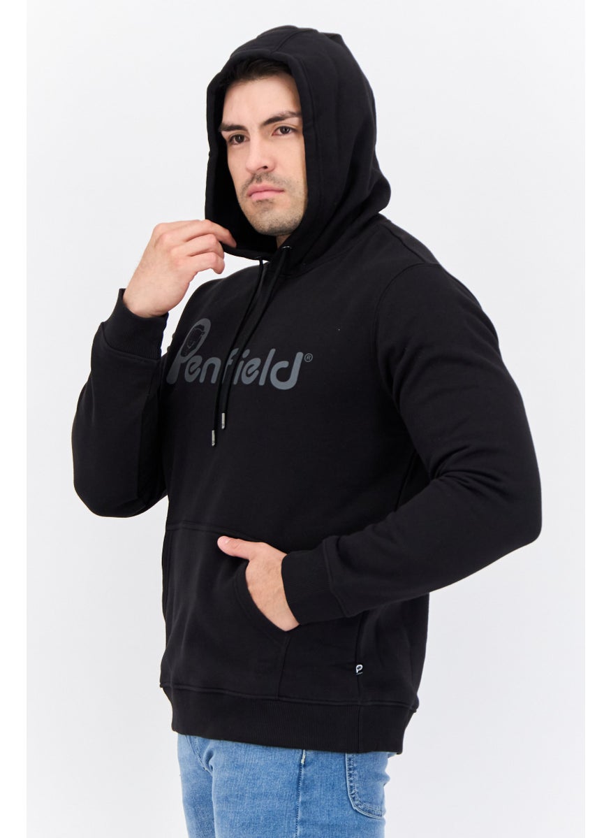 Penfield Men Brand Logo Long Sleeves Hooded Sweatshirt, Black  - Image 2