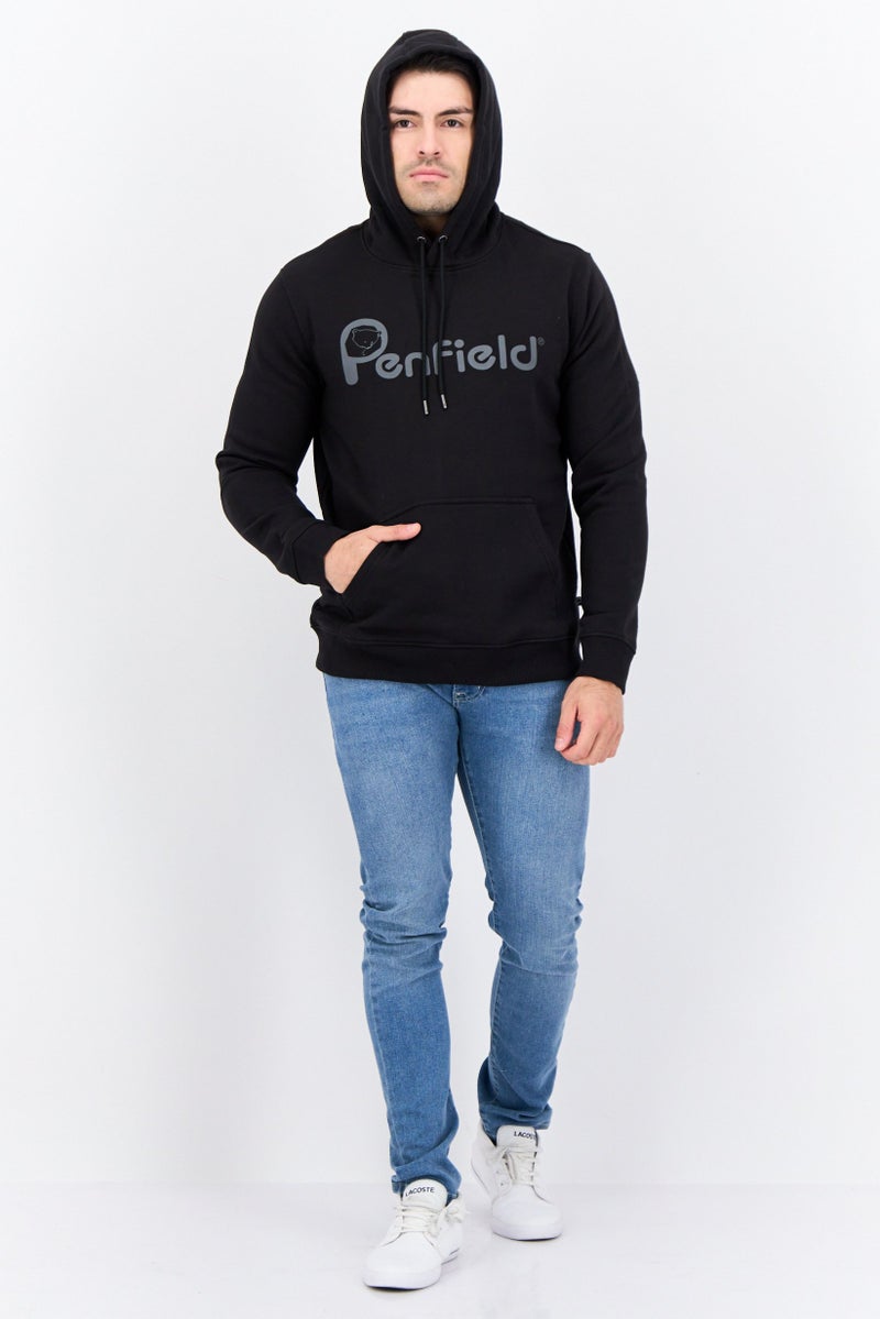Penfield Men Brand Logo Long Sleeves Hooded Sweatshirt, Black - Image 2