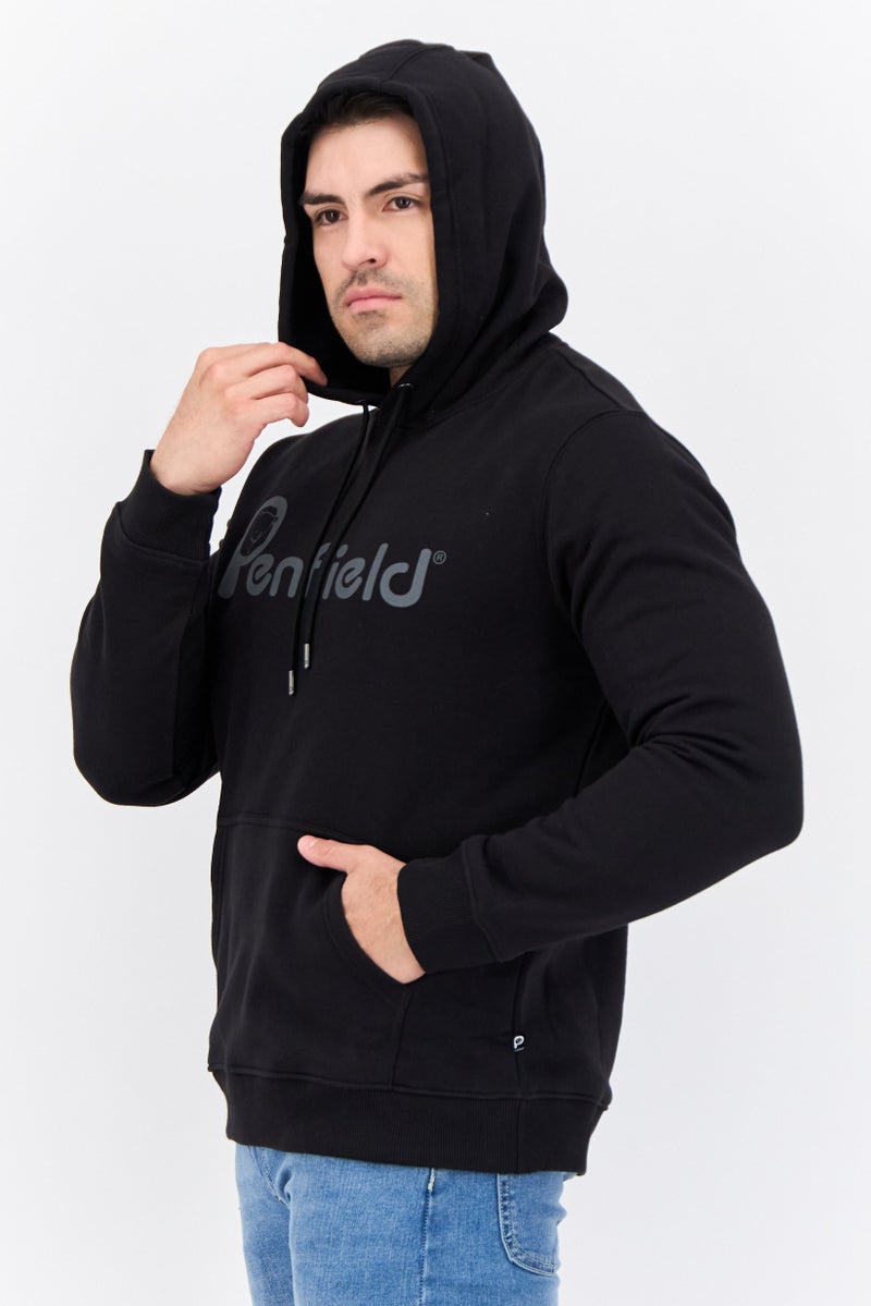 Penfield Men Brand Logo Long Sleeves Hooded Sweatshirt, Black - Image 2