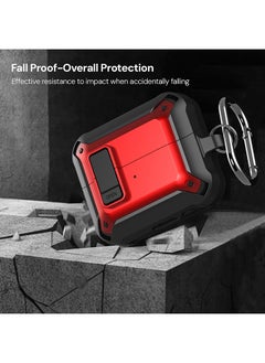 O Ozone Case For Samsung Galaxy Buds3 & Galaxy Buds 3 Pro Case Cover (2024), Rugged Armor Shockproof Hard Shell Protection Case with Secure Lock Clip - Red  - Image 4