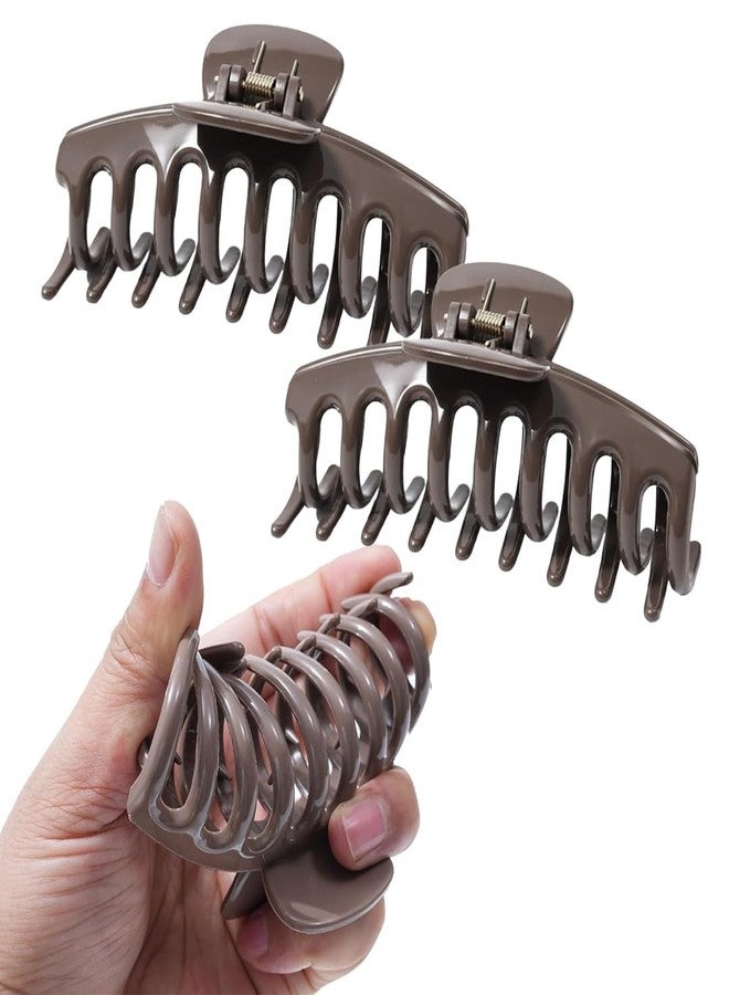 Multibrite Silicone Hair Clutcher Clips, Extra Large Claw Clips for Thick & Long Hair Strong Tight Grip Non-Slip Matte Hair Claw, Ponytail Holder & Barrette for Women & Girls, Durable Hair Accessories - Image 1