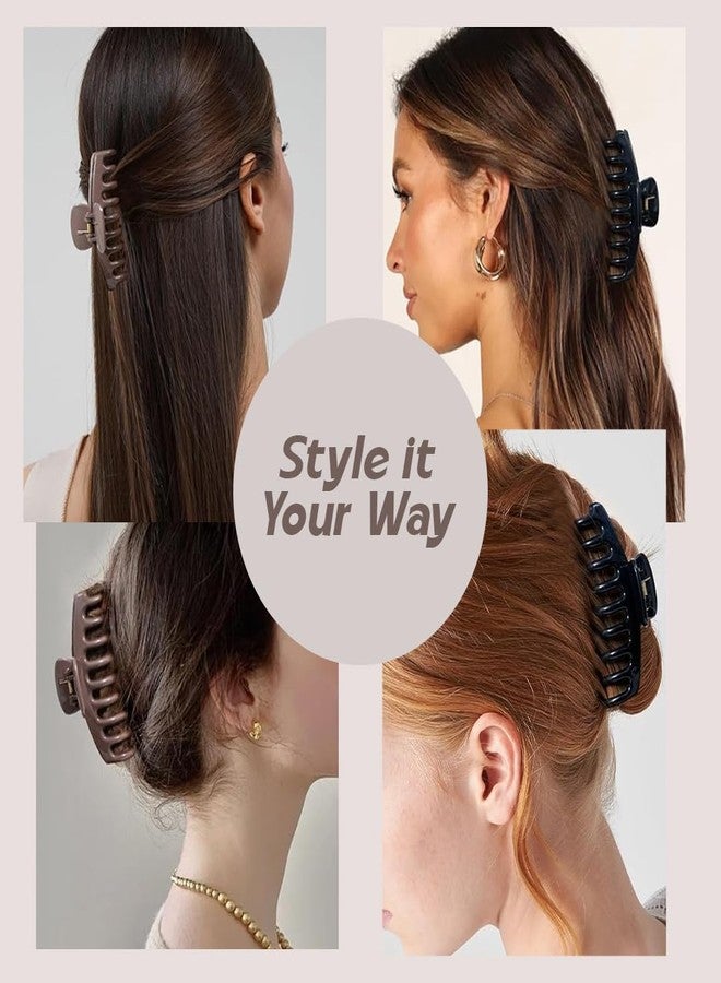 Multibrite Silicone Hair Clutcher Clips, Extra Large Claw Clips for Thick & Long Hair Strong Tight Grip Non-Slip Matte Hair Claw, Ponytail Holder & Barrette for Women & Girls, Durable Hair Accessories - Image 3