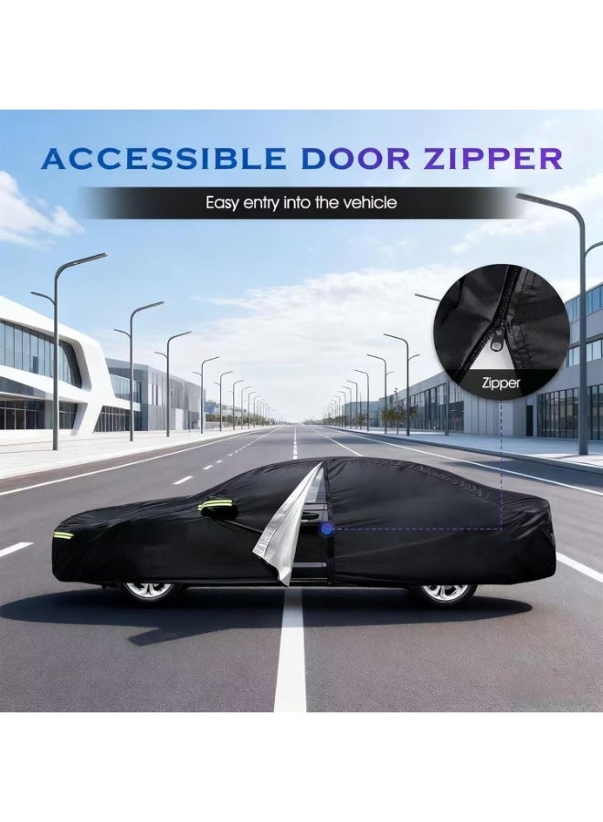 Gasin Full Car Cover Sunscreen UV Protection Indoor Outdoor Sunscreen Heat Protection DustWind/Water/Weatherproof Anti-UV Scratch-Resistant Sedan Universal Suit Rainproof and Dustproof Thickened - Image 2