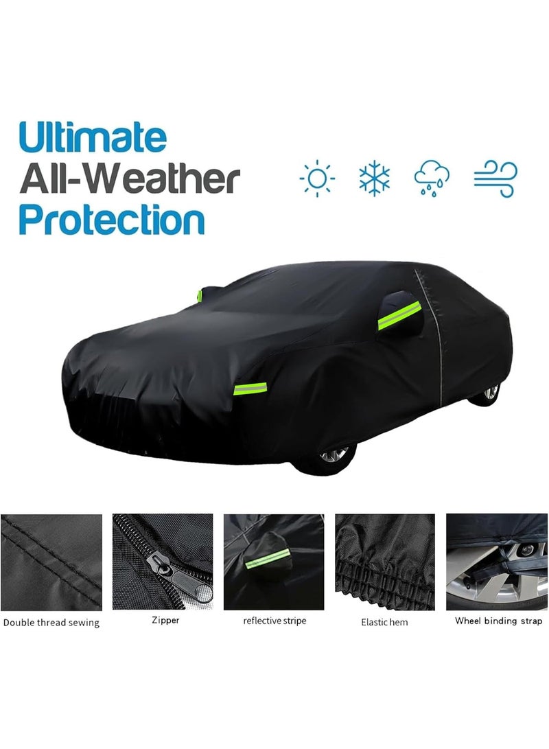 Gasin Full Car Cover Sunscreen UV Protection Indoor Outdoor Sunscreen Heat Protection DustWind/Water/Weatherproof Anti-UV Scratch-Resistant Sedan Universal Suit Rainproof and Dustproof Thickened - Image 4