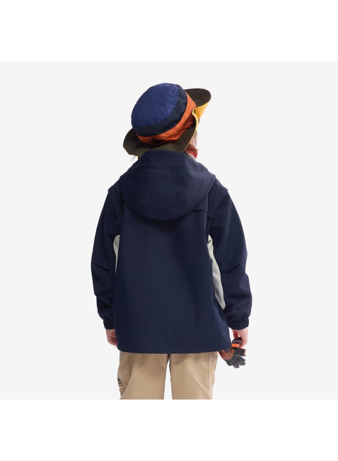 Mqd Boys Outdoor Fleece Lined Hooded Colorblock Windbreaker Jacket Autumn New - Image 3