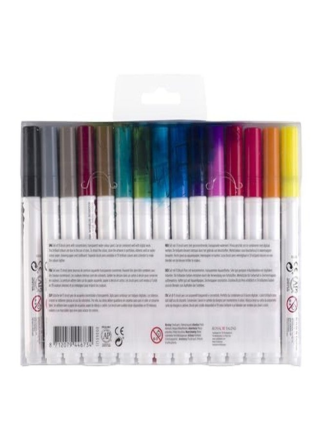 ECOLINE Royal Talens Ecoline Liquid Watercolor Brush Pen Set of 15 - Assorted Colors - Image 3