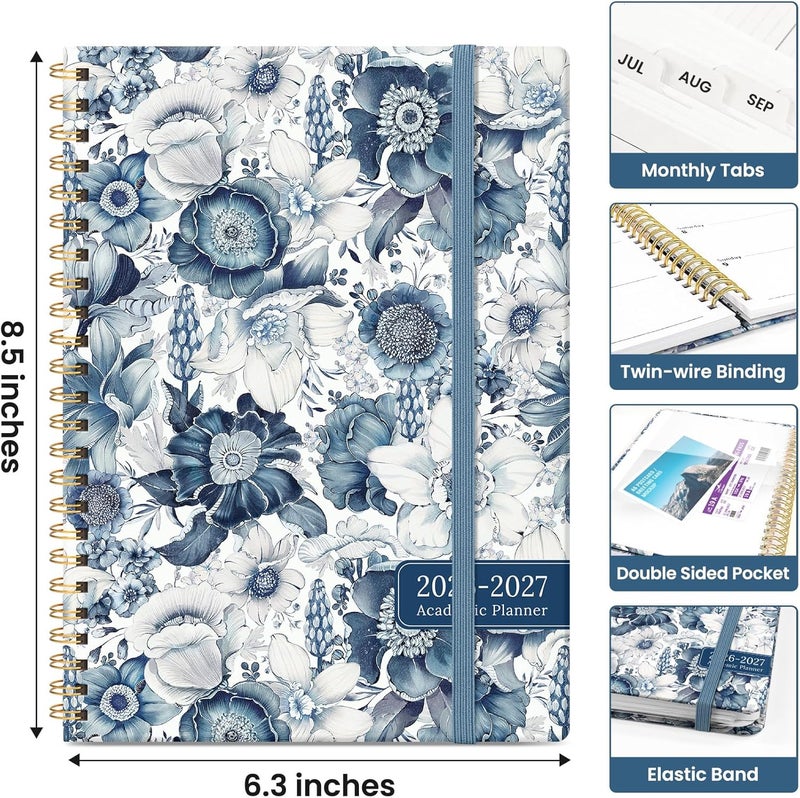 Taja 2026 Planner, Monthly and Weekly Calendar Planner for Women, Jan 2026 - Dec 2026, Hardcover Pretty 2026 Agenda Planner Book with Tabs, Spiral Bound, Perfect for School Office Home Supplies, 6.3" x 8.5 - Image 4