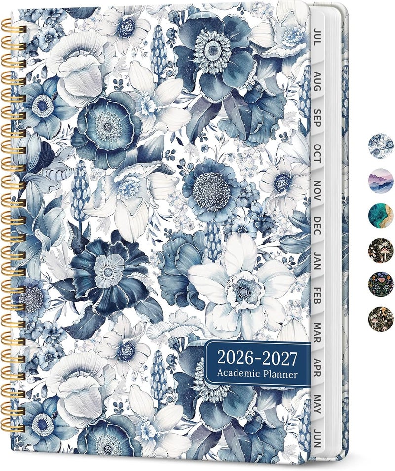 Taja 2026 Planner, Monthly and Weekly Calendar Planner for Women, Jan 2026 - Dec 2026, Hardcover Pretty 2026 Agenda Planner Book with Tabs, Spiral Bound, Perfect for School Office Home Supplies, 6.3" x 8.5 - Image 1