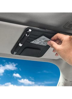 Generic Car Sun Visor Organizer - PU Leather Sunglasses Clip & Storage Case for Driver License, Insurance, Pens, and Keys - Stylish Visor Accessories for Maximum Convenience  - Image 1