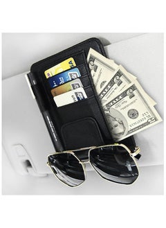 Generic Car Sun Visor Organizer - PU Leather Sunglasses Clip & Storage Case for Driver License, Insurance, Pens, and Keys - Stylish Visor Accessories for Maximum Convenience  - Image 2