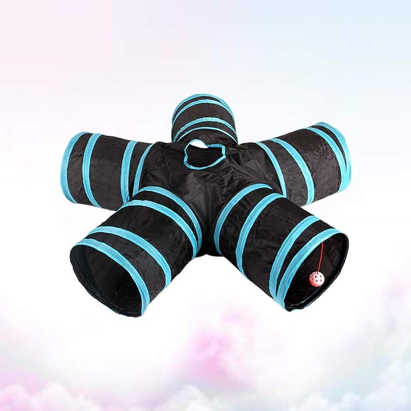 5 Way Cat Tunnel Tube Interactive Play Tent Maze House For Kitten Rabbit Small Animal - Image 4