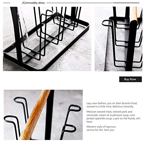 SHIV KRAFT Table Top Wooden Mug Holder Kitchen Stand Organizer for Drinkware Drying Rack with 6 Hook Glass Not Included - Image 4