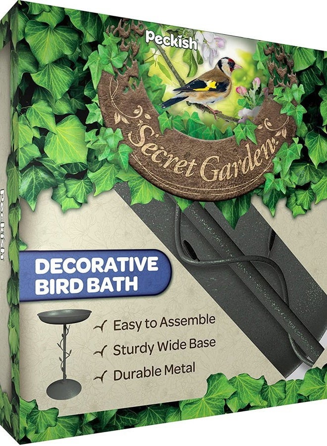GARDMAN Peckish Secret Garden Bird Bath, Green - Image 4