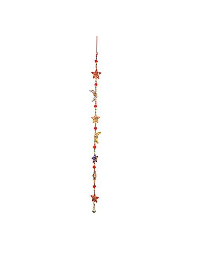 Aditri Creation Moon and Star Indian Traditional Hanging String Garlands Latkan with Bell Wall Hanging Wedding Party Decorations for Home Temple Bedroom Kids Room Gifting (Size:- 42"/ 3.5 Feet Approx) - Image 5