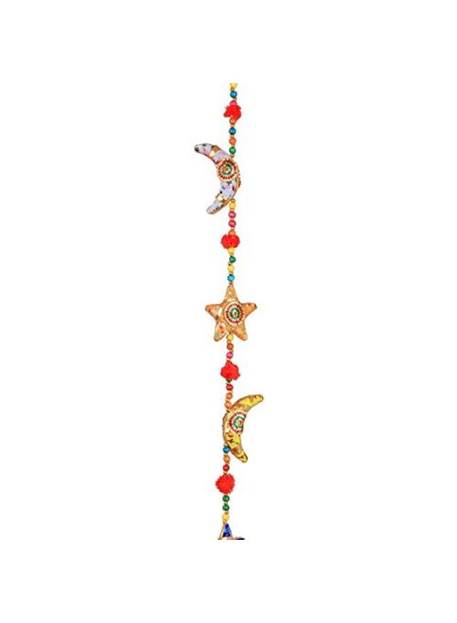 Aditri Creation Moon and Star Indian Traditional Hanging String Garlands Latkan with Bell Wall Hanging Wedding Party Decorations for Home Temple Bedroom Kids Room Gifting (Size:- 42"/ 3.5 Feet Approx) - Image 3