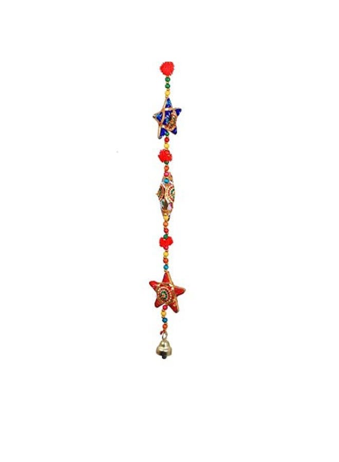Aditri Creation Moon and Star Indian Traditional Hanging String Garlands Latkan with Bell Wall Hanging Wedding Party Decorations for Home Temple Bedroom Kids Room Gifting (Size:- 42"/ 3.5 Feet Approx) - Image 4