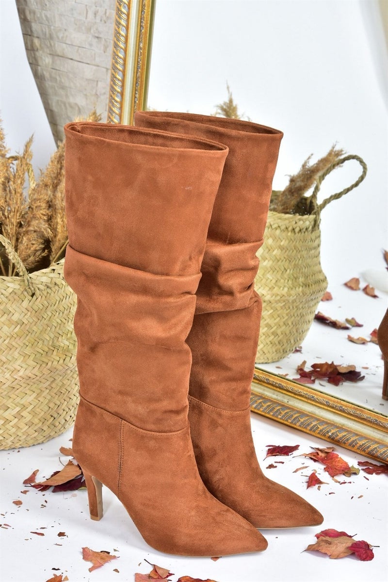 Fox Shoes Women's Suede Thin Heeled Boots L404868002  - Image 5