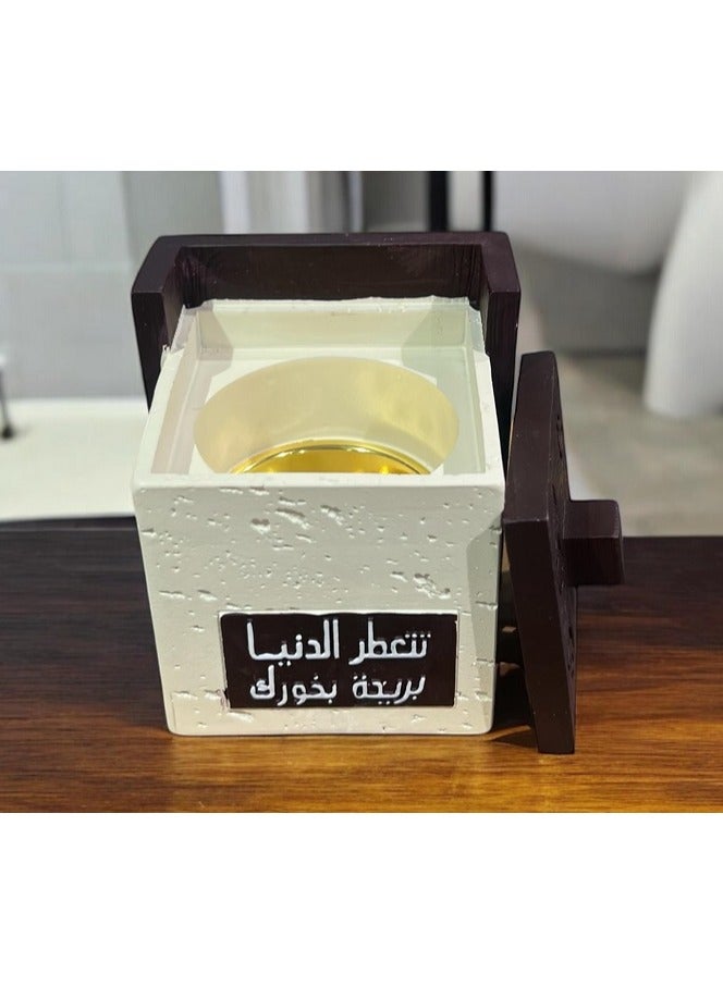 مبخرة صغيرة سيراميك أسود وبني تضيف لمسة من الأناقة على منزلك