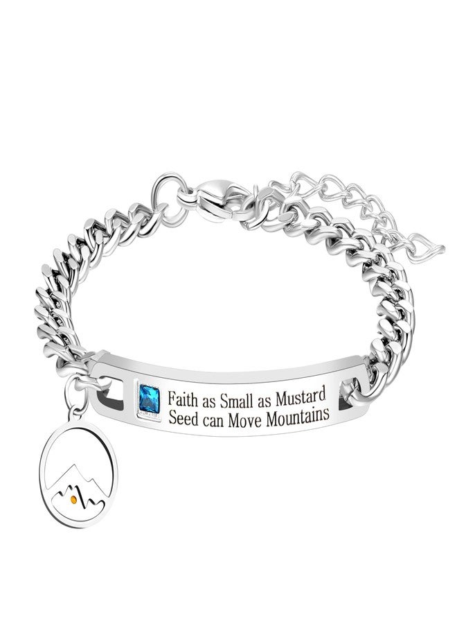 Tobestu Stainless Steel Plate Engraved Faith as Small as Mustare Seed can Move Mountains Bracelets with Round Mustard Seed Religious Jewelry Y4077 - Image 1
