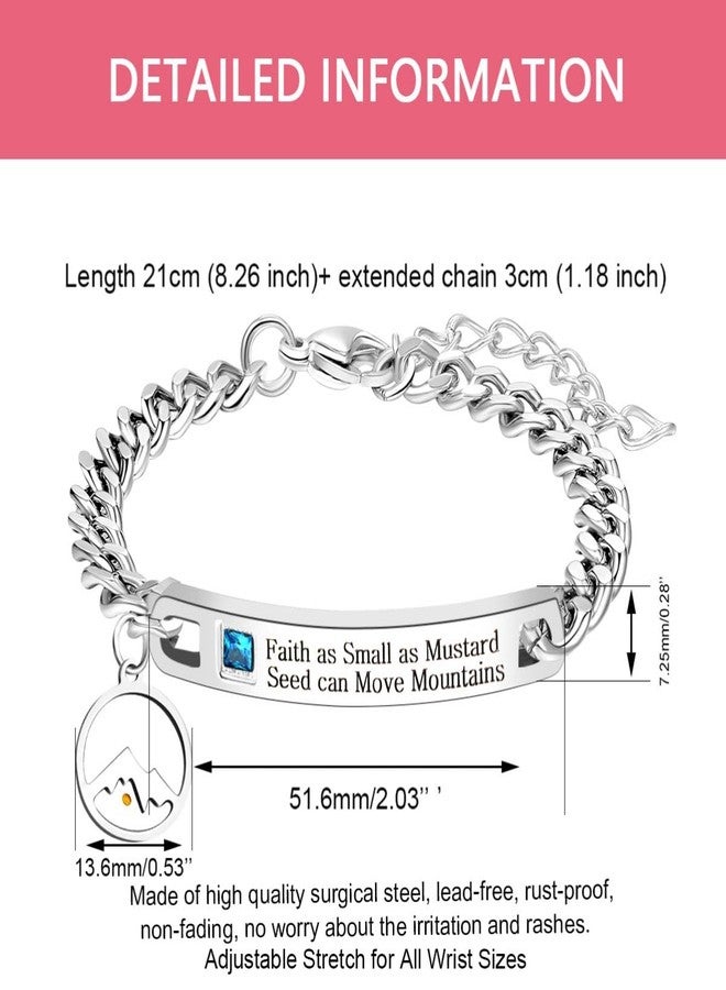 Tobestu Stainless Steel Plate Engraved Faith as Small as Mustare Seed can Move Mountains Bracelets with Round Mustard Seed Religious Jewelry Y4077 - Image 3