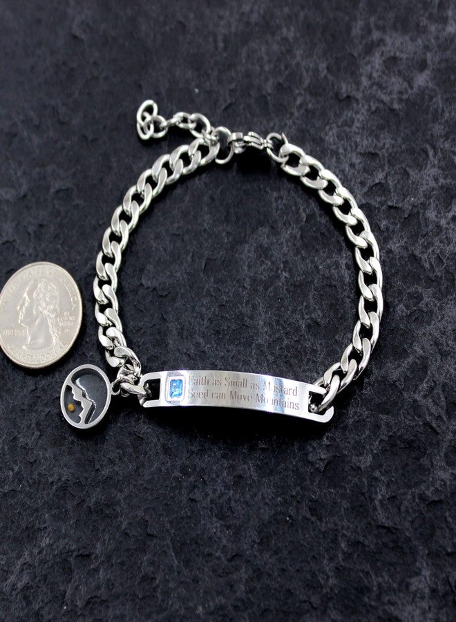 Tobestu Stainless Steel Plate Engraved Faith as Small as Mustare Seed can Move Mountains Bracelets with Round Mustard Seed Religious Jewelry Y4077 - Image 5