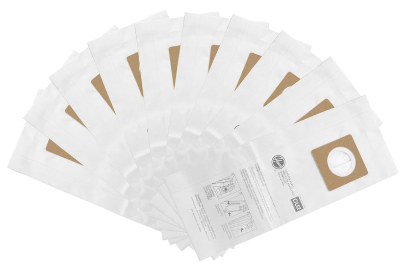 Hoover Commercial AH10143 Upright Bags for HushTone Standard Filtration Pack of 10 White